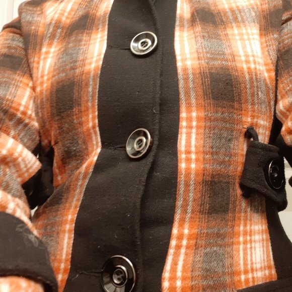 Paparazzi Wool Jacket Orange, White and Black Medium size - Picture 13 of 16